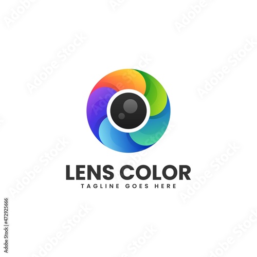 Free Download Vector Logo Illustration Lens Gradient Colorful Style. - GFXLoad