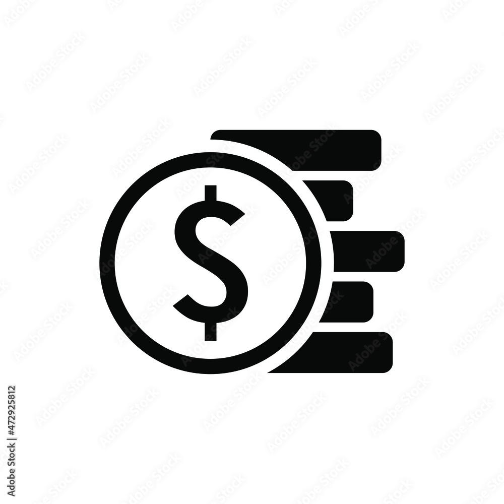 Money coins icon vector graphic Money coins icon vector graphic