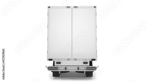 Big Truck Trailer on white background mockup