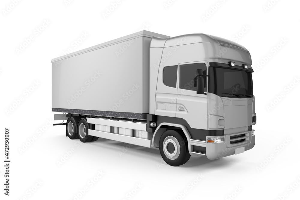 Big Truck Trailer on white background mockup Big Truck Trailer on white background mockup