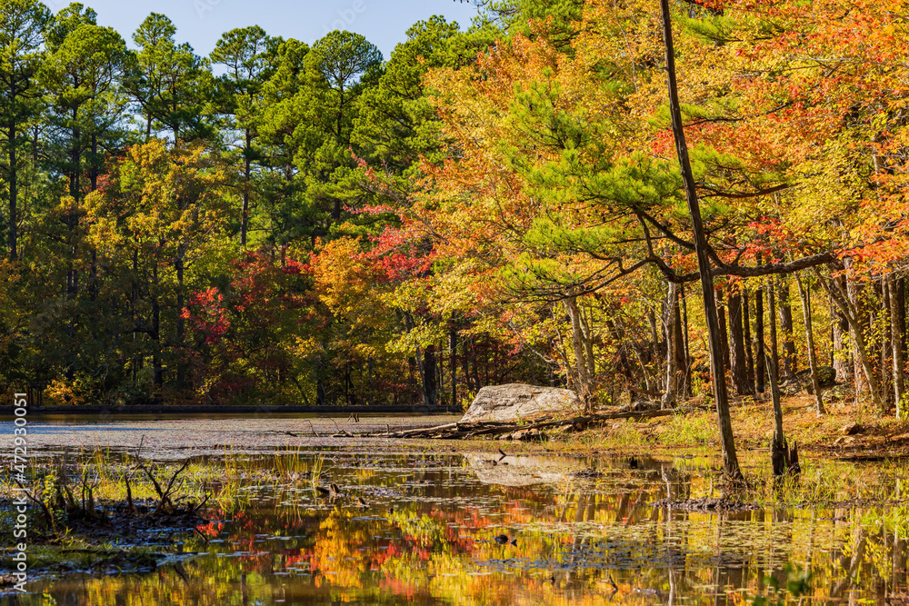 Nature autumn fall color of Robbers Cave State Park Nature autumn fall color of Robbers Cave State Park