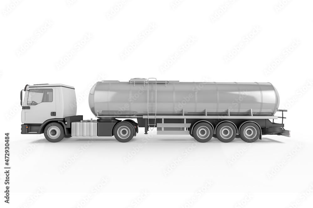 Big Tanker Truck on white background mockup Big Tanker Truck on white background mockup