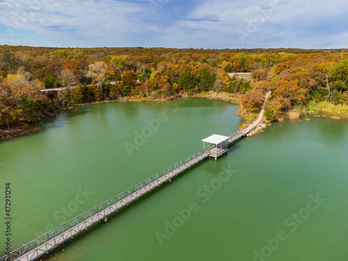 High angle view of the beautiful landscape of Lake Murray State Park photo