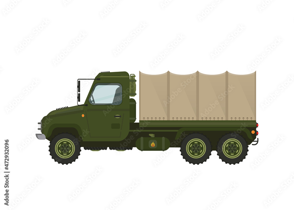Military truck. Vector illustration on a white background. Military truck. Vector illustration on a white background.