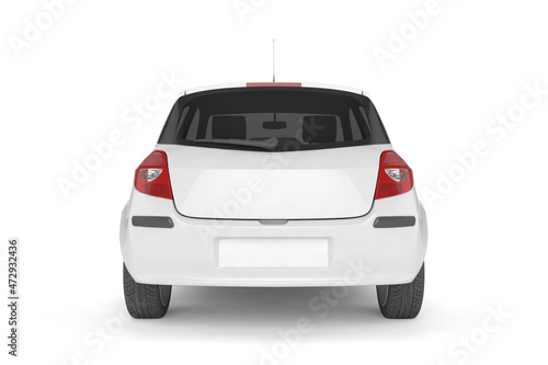 White small car on white background mock up