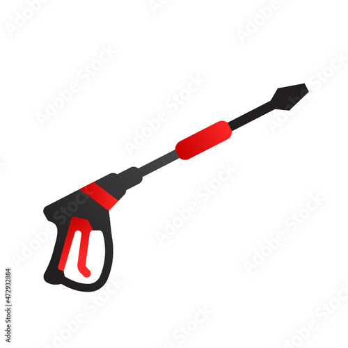 High Pressure washer gun Jet Spray Minimal Logo Icon Flat Pictogram Symbol 