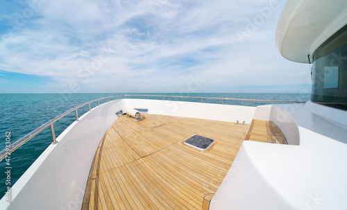 Yacht panorama on deck. © GIS