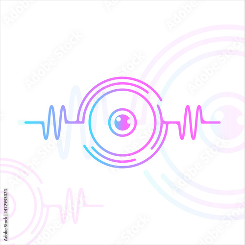 sound speaker modern logo with gradient vector illustration template icon graphic design. music company and radio station concept symbol