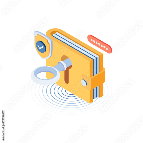 Isometric Money Wallet with Security System