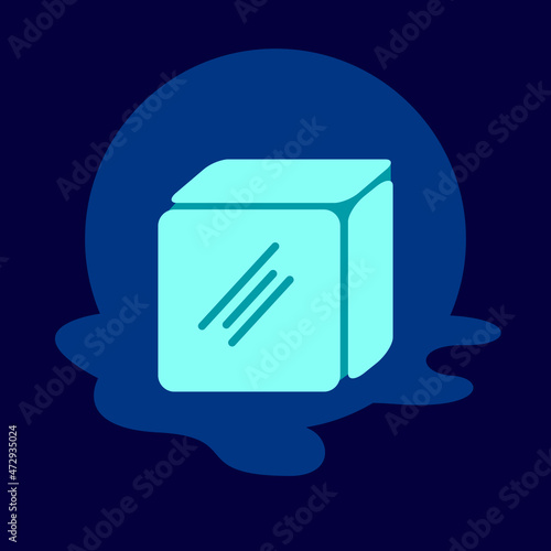 Melting ice cube icon photo