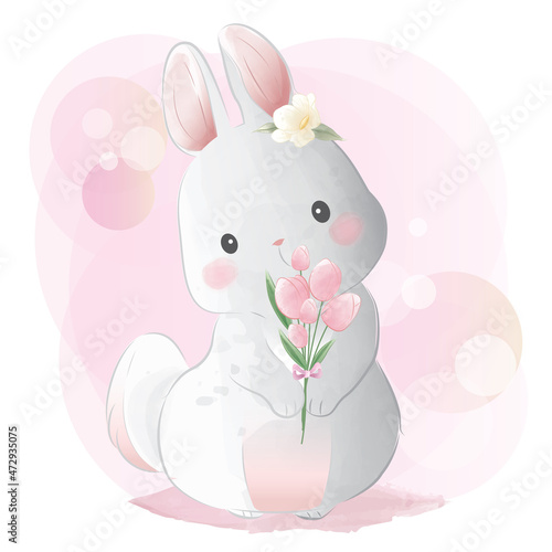 Cute Little Bunny Standing © Lorarts
