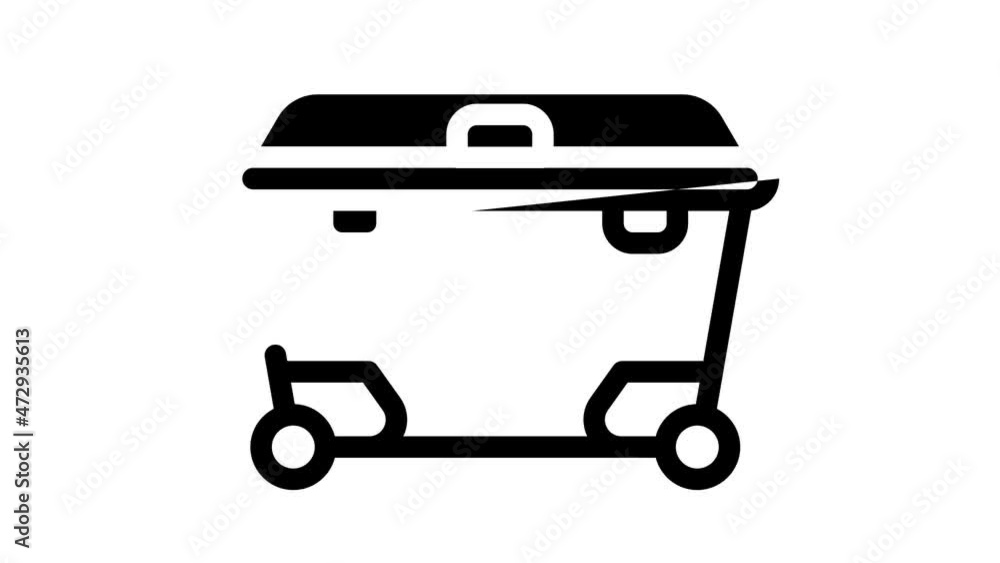Solid Waste Management Business line icon animation. Medical Garbage Disposal And Metals Sorting, Waste Industrial Processing And Pressing, Burial In Mountain And Underwater Solid Waste Management Business line icon animation. Medical Garbage Disposal And Metals Sorting, Waste Industrial Processing And Pressing, Burial In Mountain And Underwater