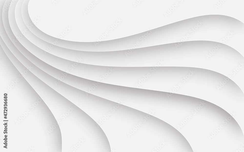Vetor de abstract curve line white background. Soft smooth lines
