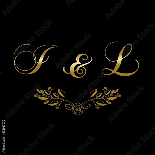Canvastavla wedding couple initials logo letter on monogram IL