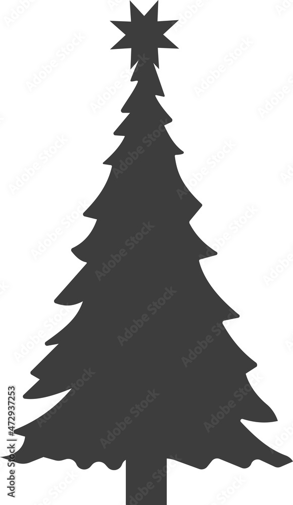 Christmas tree with a star. Vector image. Christmas tree with a star. Vector image.