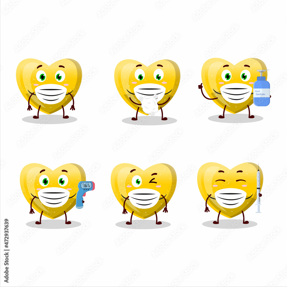 A picture of yellow love gummy candy cartoon design style keep staying healthy during a pandemic A picture of yellow love gummy candy cartoon design style keep staying healthy during a pandemic