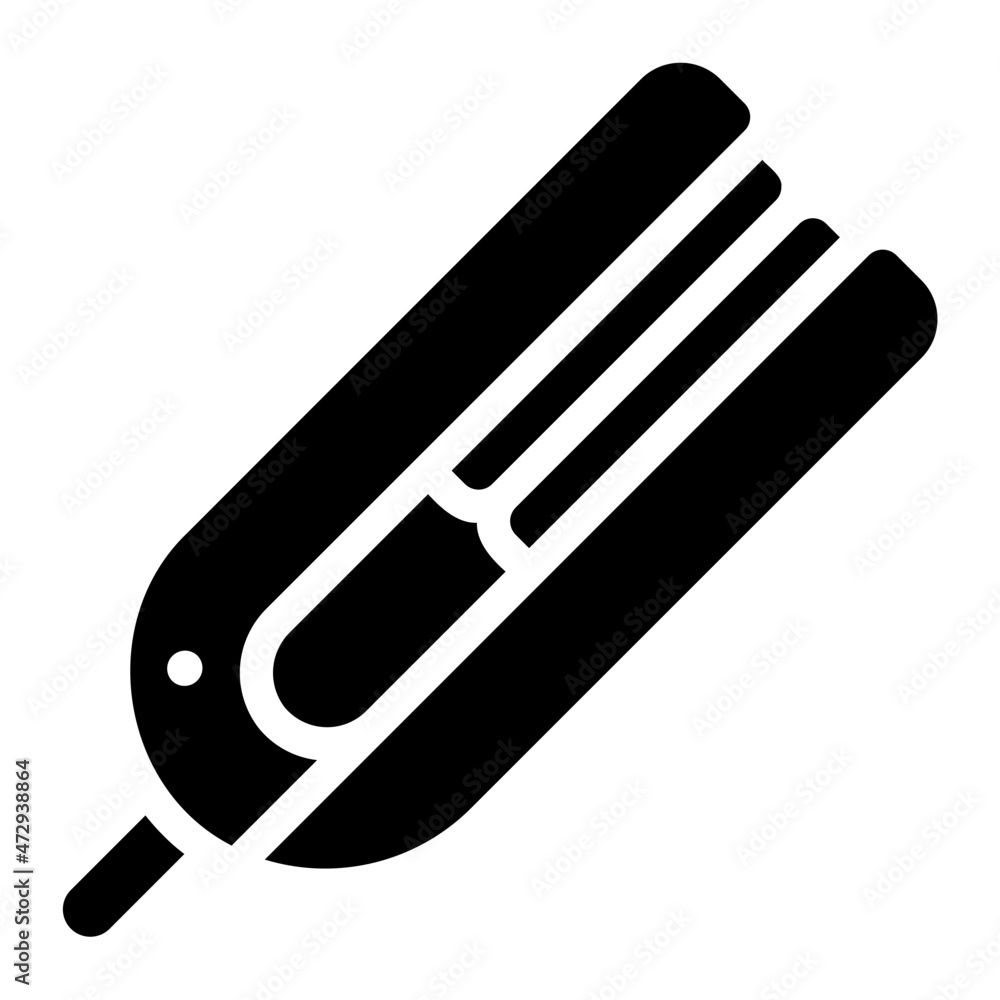 Fototapeta premium hair iron glyph icon