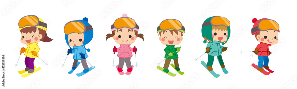 友達とスキーを楽しむ可愛い小さな子供たちのイラスト 白背景 クリップアート セット Stock Vector Adobe Stock 友達とスキーを楽しむ可愛い小さな子供たちのイラスト 白背景 クリップアート セット Stock Vector Adobe Stock
