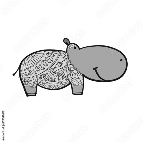 Hippopotamus, cute hippo character for your design