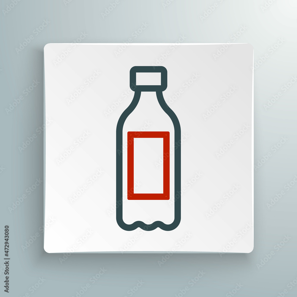Line Bottle of water icon isolated on white background. Soda aqua drink sign. Colorful outline concept. Vector Line Bottle of water icon isolated on white background. Soda aqua drink sign. Colorful outline concept. Vector