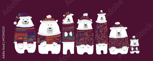Santa bears family, sketch for your design