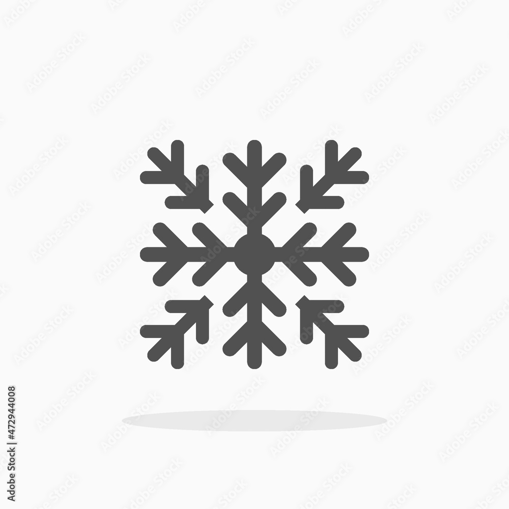 Snowflake icon. Solid or glyph style. Vector illustration. Enjoy this icon for your project.
