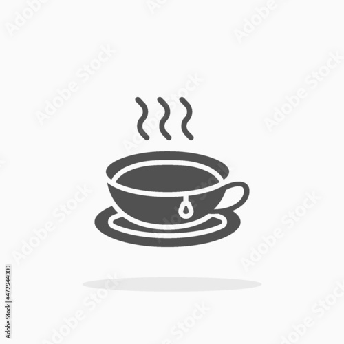 Hot Tea icon. Solid or glyph style. Vector illustration. Enjoy this icon for your project.