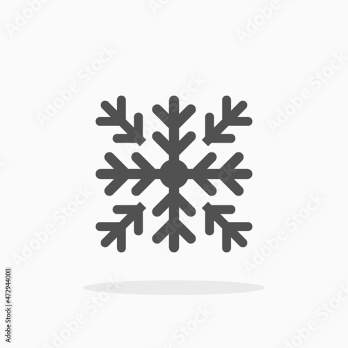 Snowflake icon. Solid or glyph style. Vector illustration. Enjoy this icon for your project.