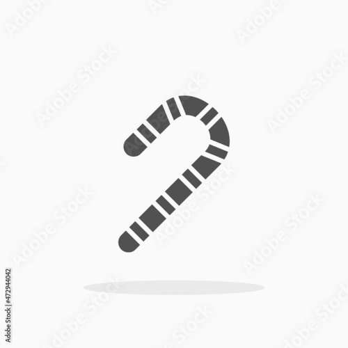 Candy Cane icon. Solid or glyph style. Vector illustration. Enjoy this icon for your project.