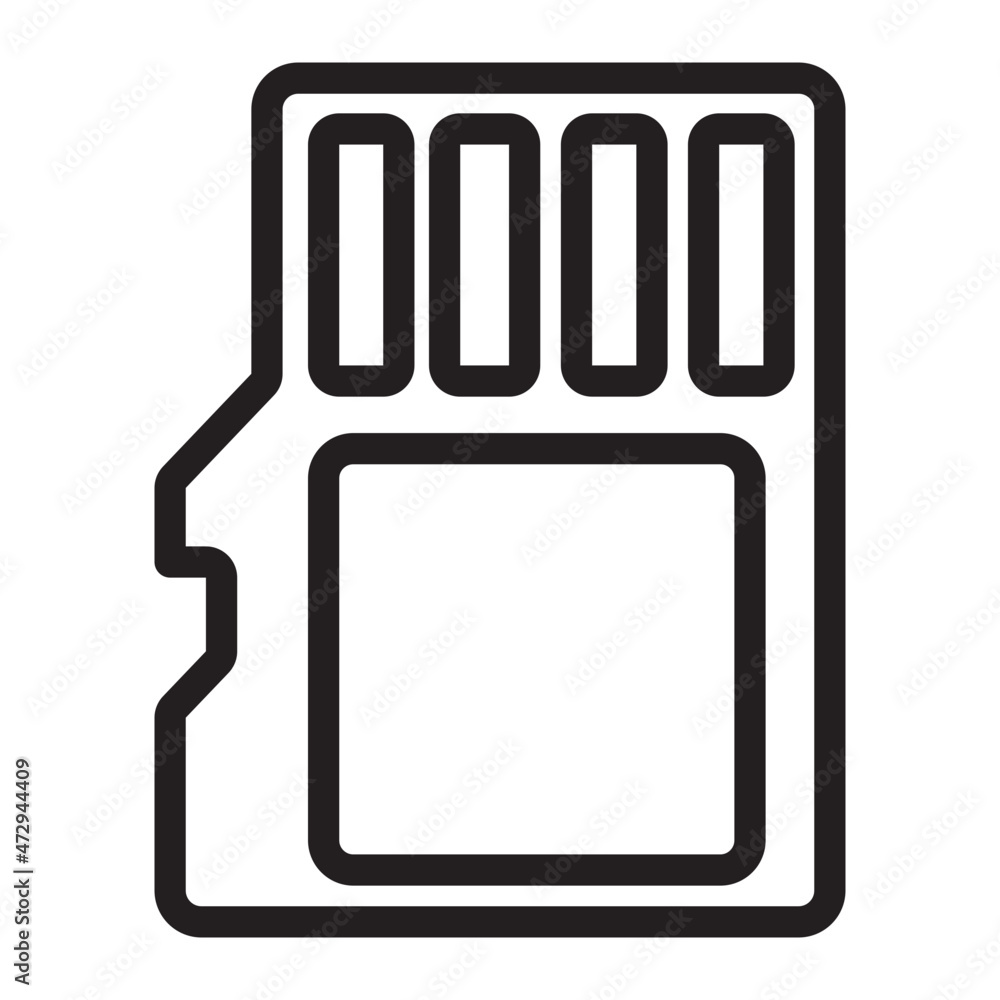 sd card line icon sd card line icon