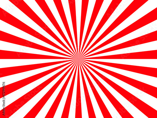 赤と白色のシンプルな放射状の背景