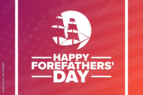Happy Forefathers' Day. Holiday concept. Template for background, banner, card, poster with text inscription. Vector EPS10 illustration.