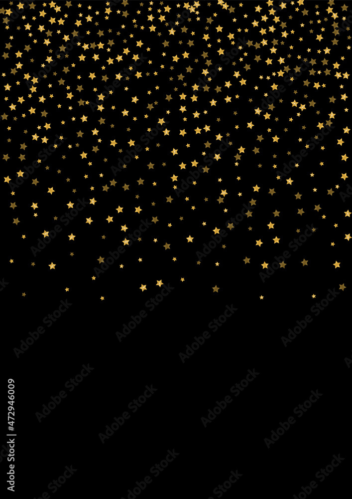 Golden Night Sequin Design. Isolated Spark Texture. Yellow Confetti Wedding Pattern. Blink Glitter Illustration. Gold Happy Background