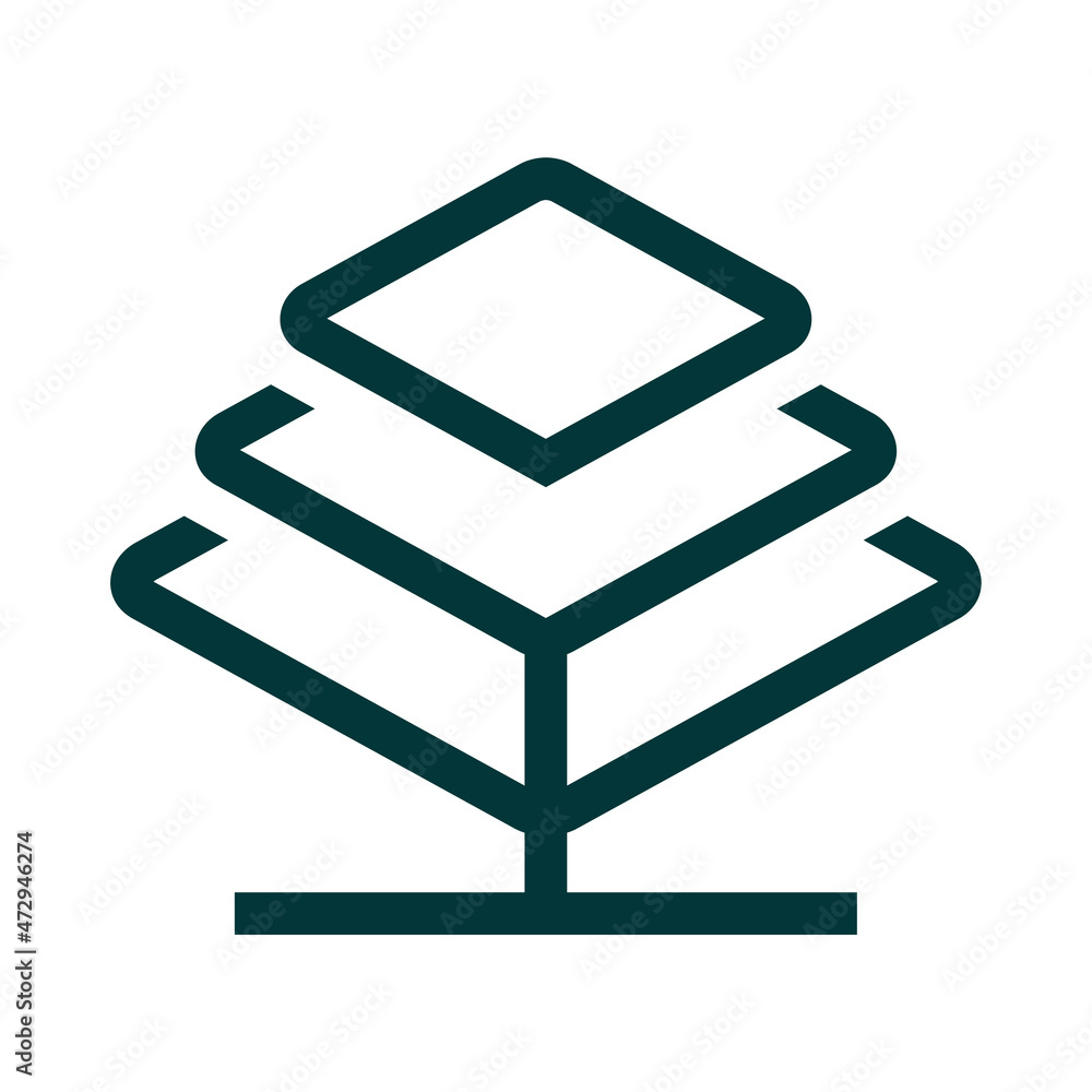 fir logo monoline abstract icon vector fir logo monoline abstract icon vector