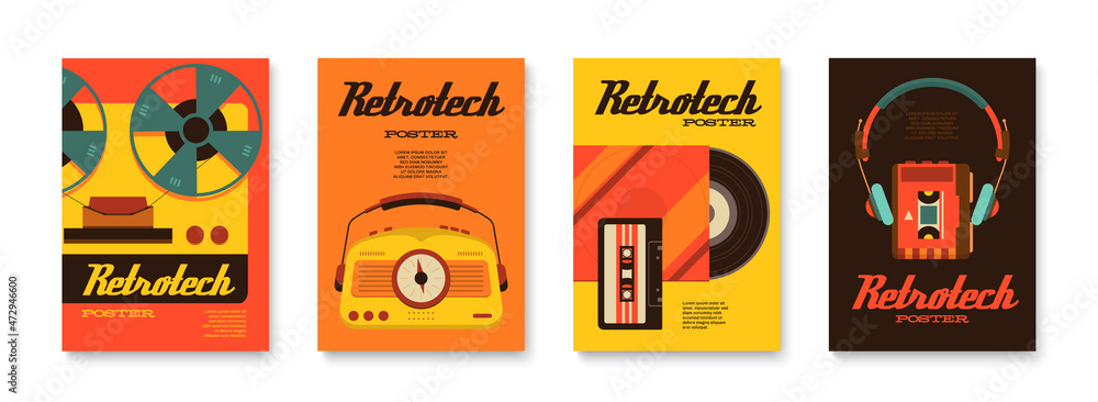 Retrotech Vertical Poster Set