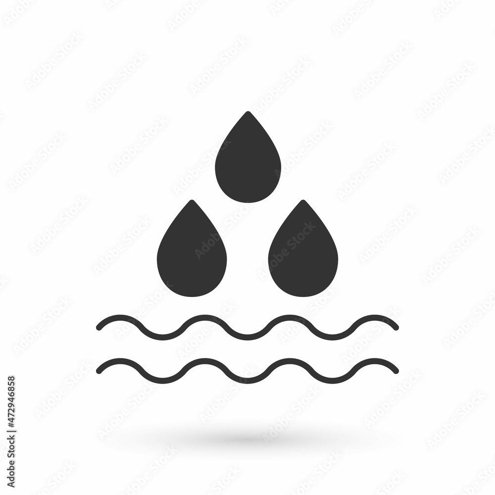Grey Water drop icon isolated on white background. Vector Grey Water drop icon isolated on white background. Vector