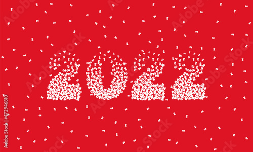 2022 text design using number symbol two. Happy New Year 2022 grain texture background.