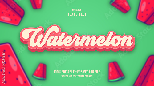 Watermelon Cartoon editable text effect