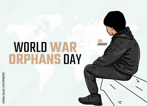 vector graphic of world war orphans day good for world war orphans day celebration. flat design. flyer design.flat illustration.