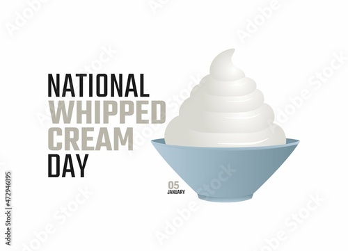 vector graphic of national whipped cream day good for national whipped cream day celebration. flat design. flyer design.flat illustration.