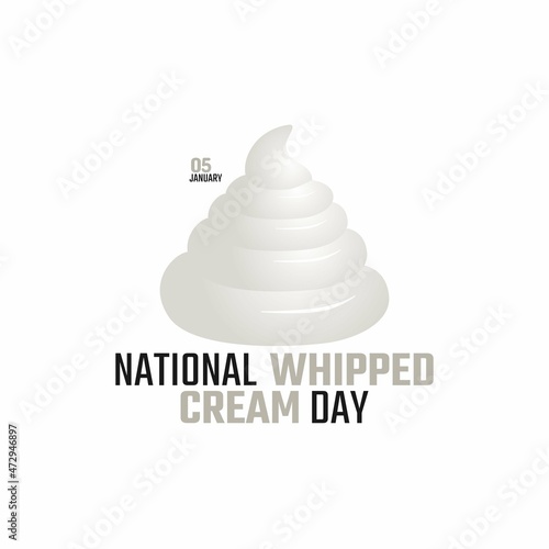 vector graphic of national whipped cream day good for national whipped cream day celebration. flat design. flyer design.flat illustration.