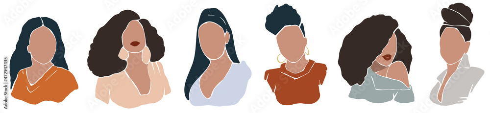 African American woman portrait. Abstract painterly silhouette. Vector fashion illustration. - obrazy, fototapety, plakaty 