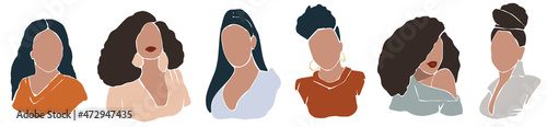 African American woman portrait. Abstract painterly silhouette. Vector fashion illustration.