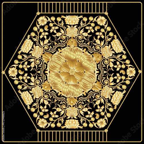 Fantasy flowers in retro, vintage embroidery style. The design is suitable for blanket, pillow, pillowcase, napkin, cover, postcard. Vector illustration. 