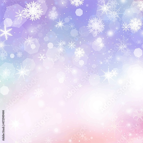 エレガントで幻想的な雪の結晶のグラデーションベクターイラストグラデーション背景素材
