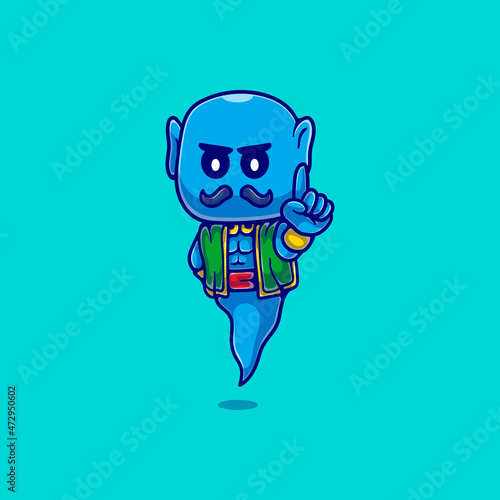 cute wish genie illustration