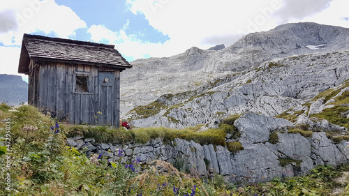 Former customs house in the Swiss Alps, Praettigau, Graubuenden, Switzerland. photo