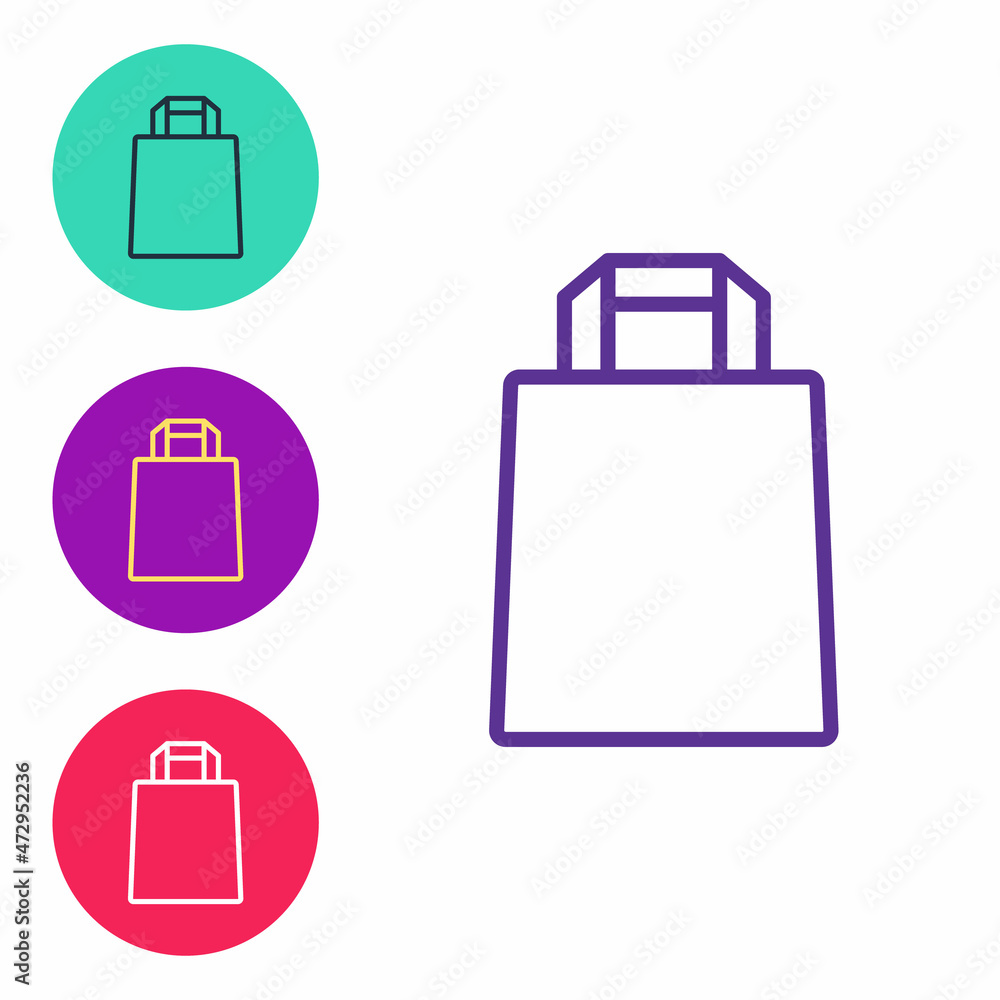 Set line Paper shopping bag icon isolated on white background. Package sign. Set icons colorful. Vector Set line Paper shopping bag icon isolated on white background. Package sign. Set icons colorful. Vector