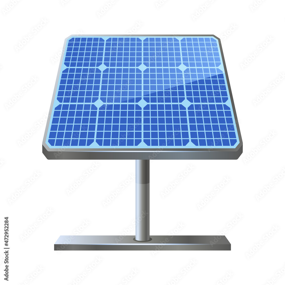 Solar Panel Cell on White Background. Vector