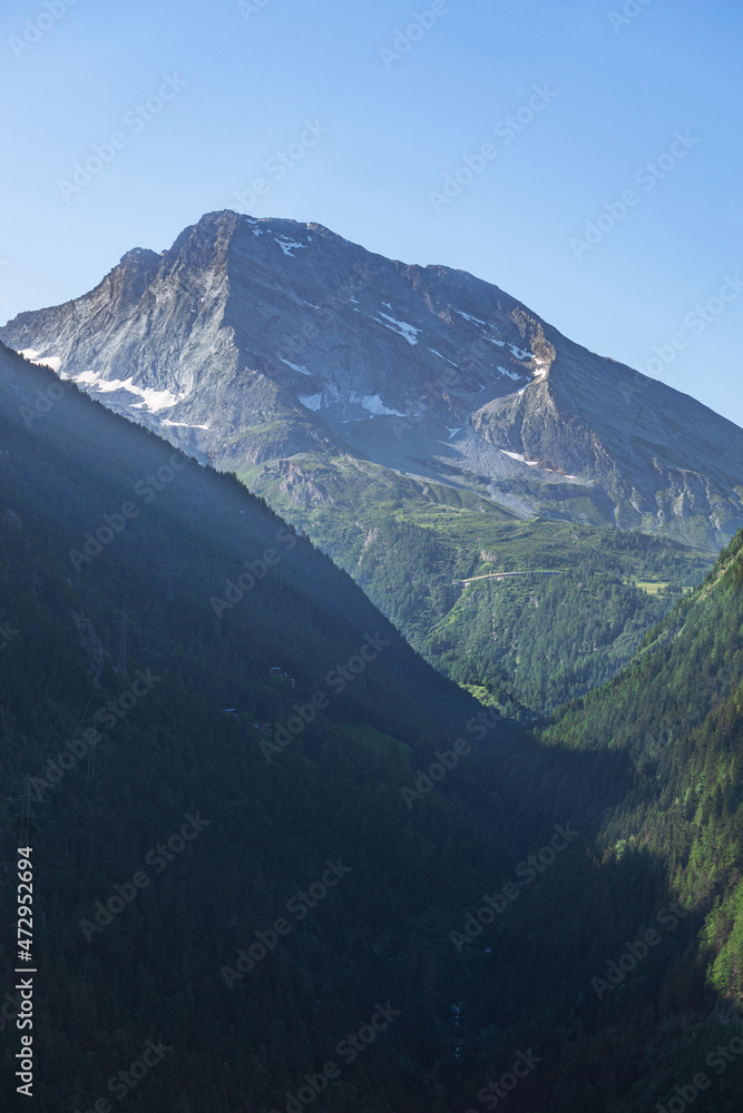 The meadows, glaciers, lakes and mountains of the Simplon Pass: one of the most beautiful areas of Switzerland located in the heart of the Alps - July 2021.